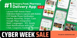 Grocery, Food, Pharmacy, Store Delivery Mobile App with Admin Panel